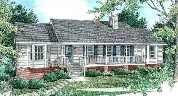 image of single story farmhouse plan 5737